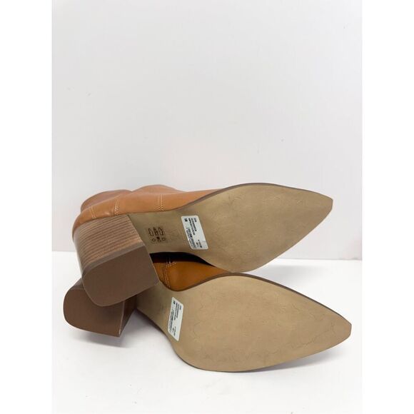 Arezzo Boots Size 9B Leather Pointed Toe Block Heel Pull On Booties NEW - Picture 11 of 11